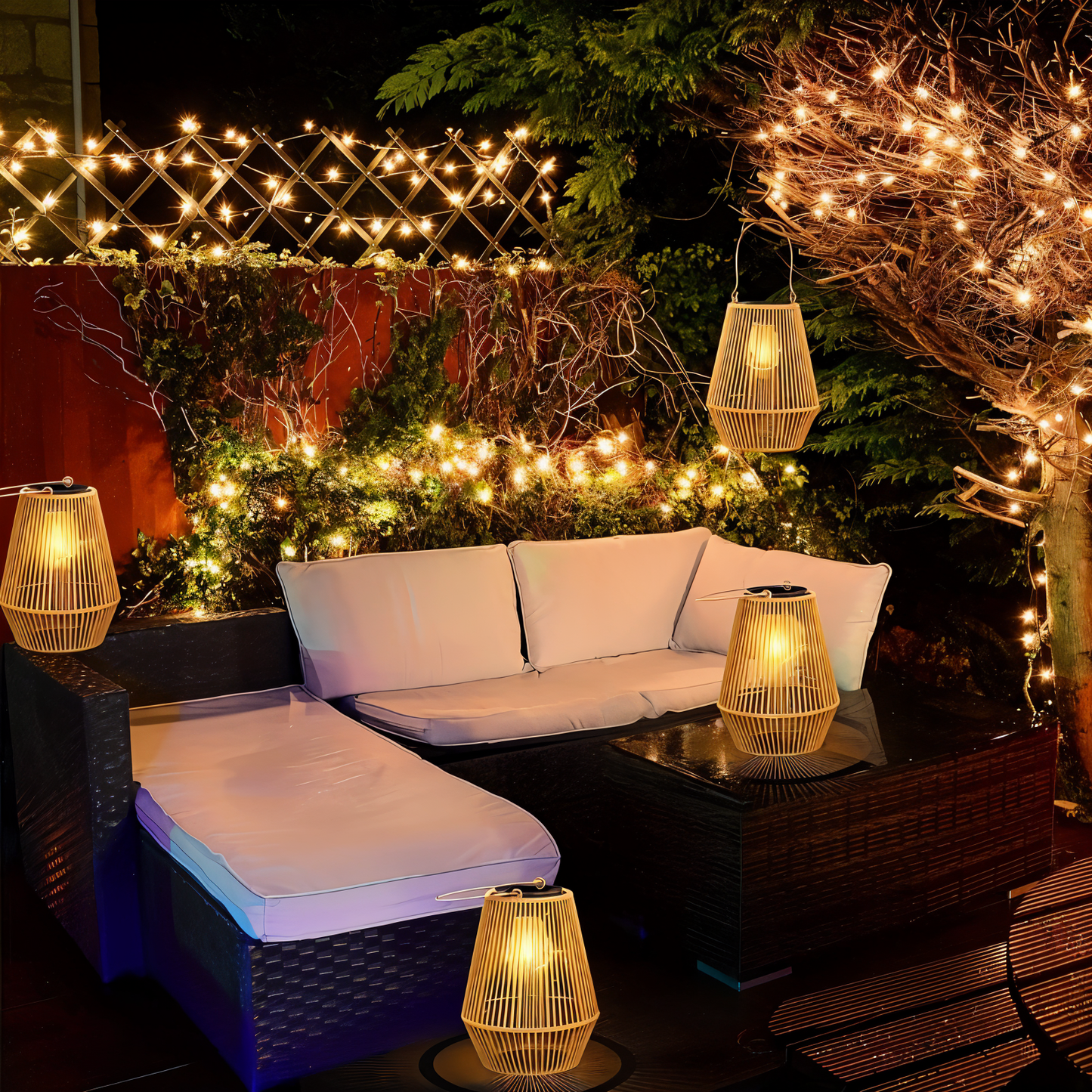 Outdoor Solar Garden Lamp – Waterproof Bamboo Light for Patio Decor