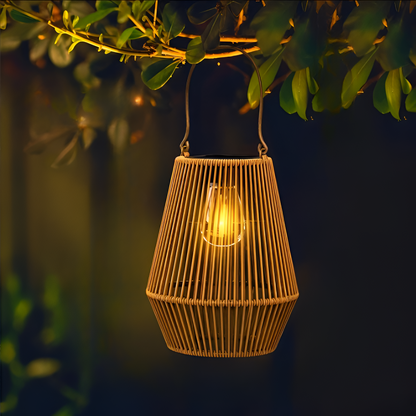 Outdoor Solar Garden Lamp – Waterproof Bamboo Light for Patio Decor