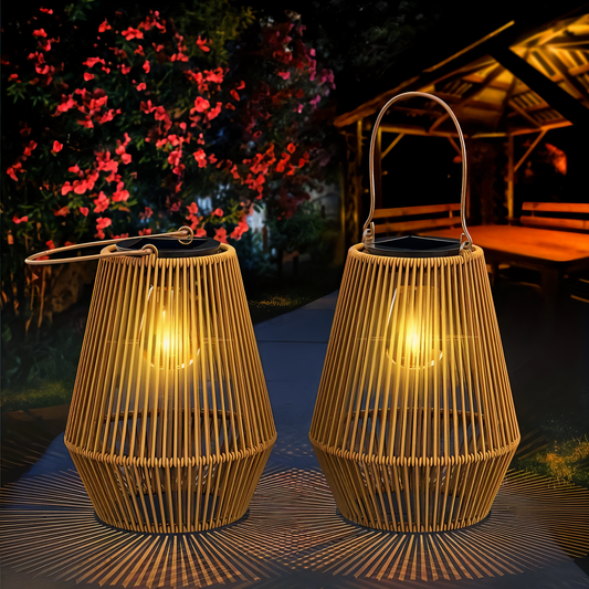 Outdoor Solar Garden Lamp – Waterproof Bamboo Light for Patio Decor