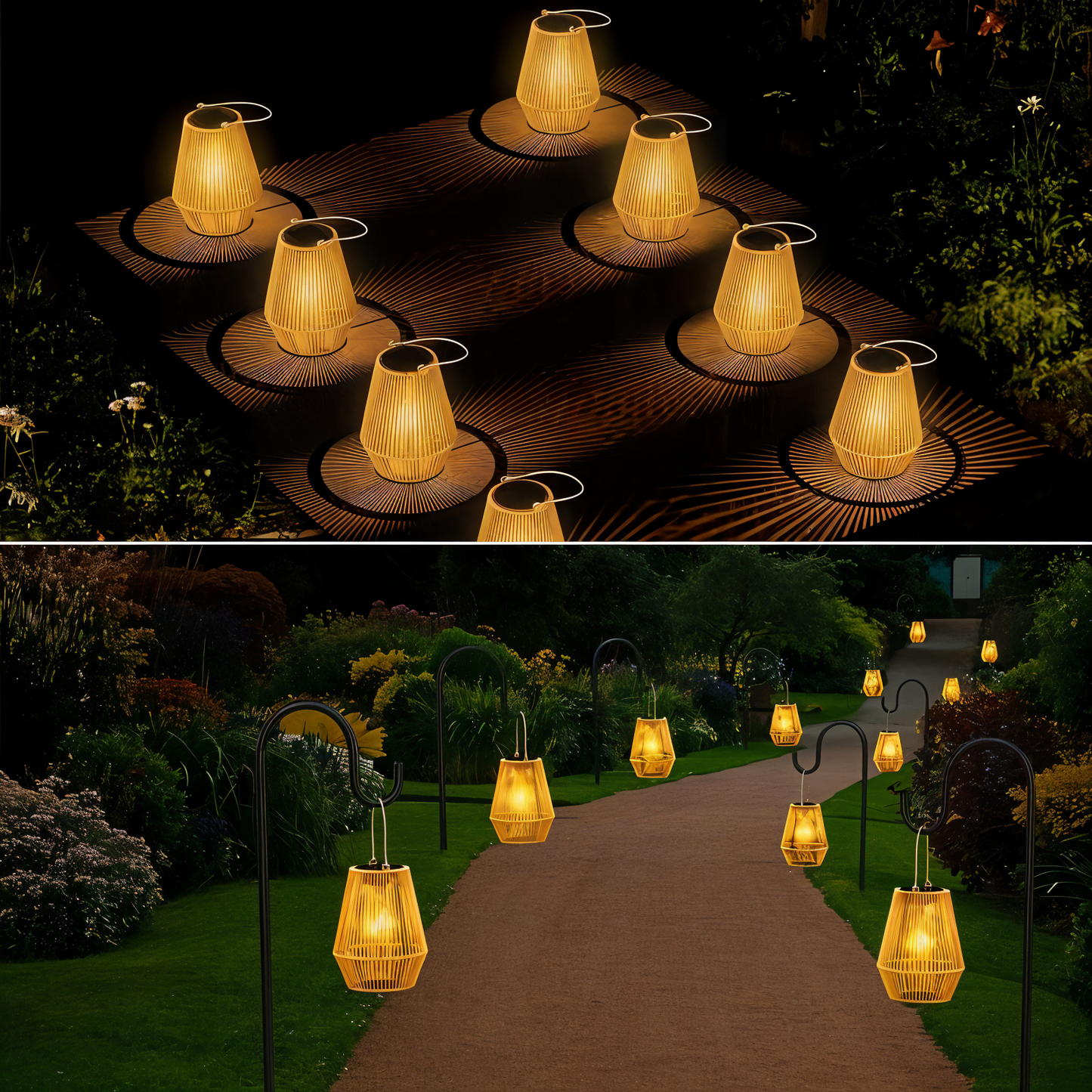 Outdoor Solar Garden Lamp – Waterproof Bamboo Light for Patio Decor