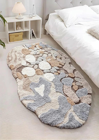 Tufted Rug for Bedroom – Soft Fluffy Modern Abstract Design for Home Decor