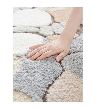Tufted Rug for Bedroom – Soft Fluffy Modern Abstract Design for Home Decor